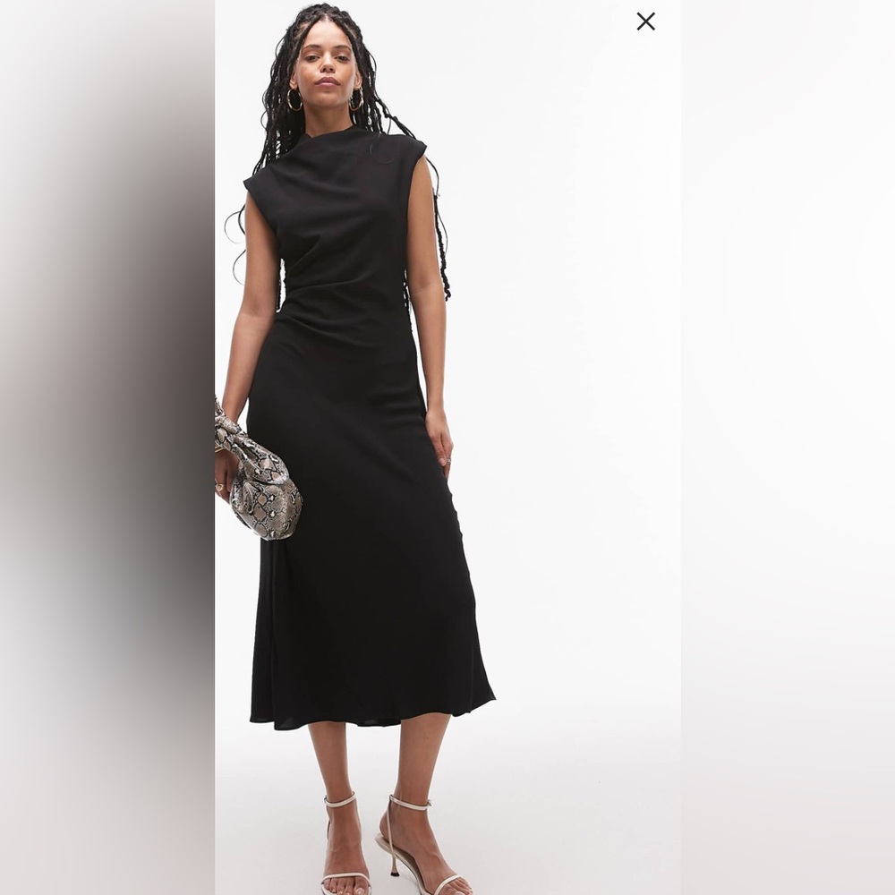 Gathered Waist Detail Midaxi Dress